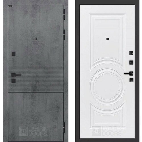 Входная дверь Labirint Infinity 23 Белый софт 960x2050, открывание правое