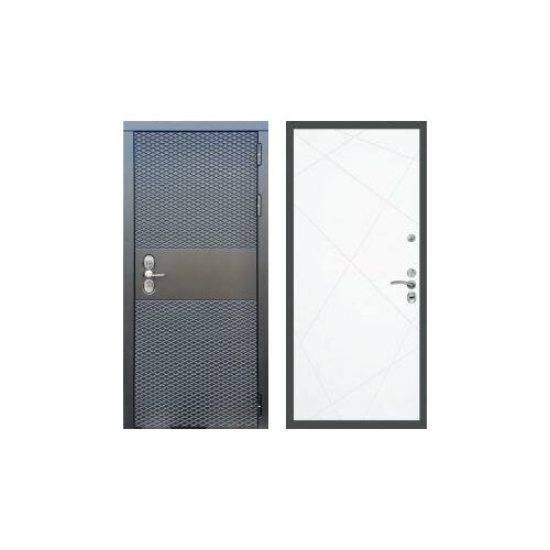 Дверь входная (стальная, металлическая) Сенатор Black CISA ФЛ-291 'Силк сноу'