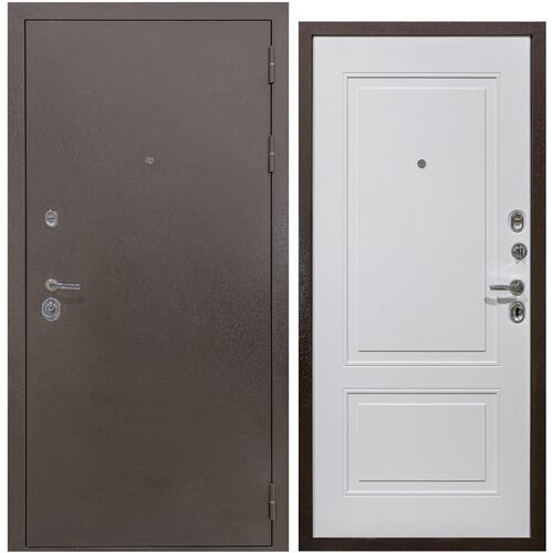 Дверь входная металлическая DIVA ДХ-23 2050x860 Правая Антик медь - Белый матовый, тепло-шумоизоляция, антикоррозийная защита для квартиры и дома