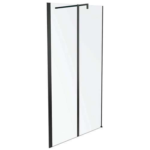 Дверь Jacob Delafon Serenity E14W100-BLV реверсивная, 6 мм, затемненное серое стекло, профиль черный /100х190/