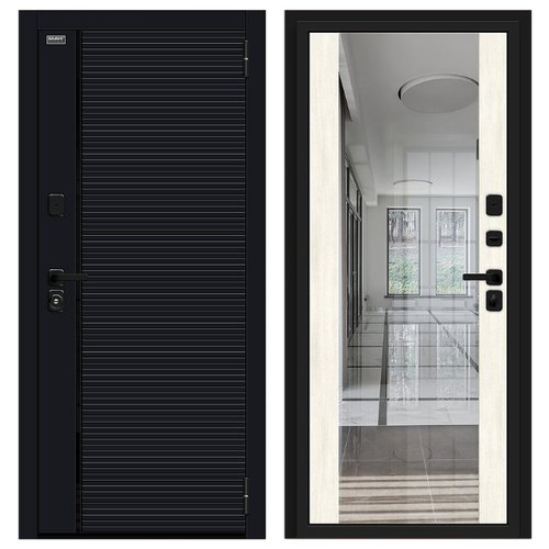 Входная дверь Браво/Dveri Bravo/Лайнер-3 Total Black/Nordic Oak, двери браво 2050x860 левая
