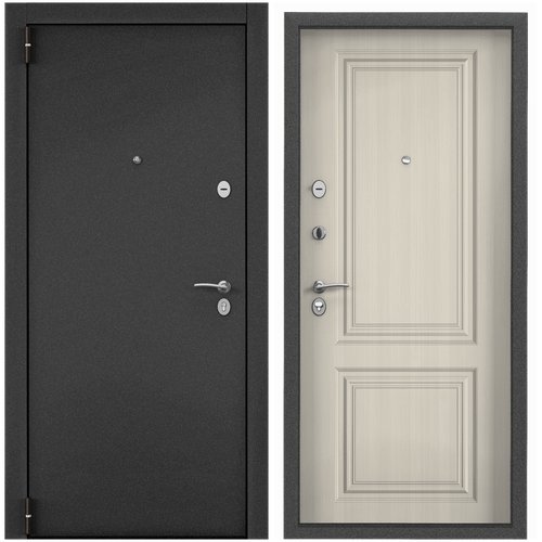 Дверь входная для квартиры Torex X7 PRO 950х2050, левый, тепло-шумоизоляция, антикоррозийная защита, замки 3-го и 4-го класса защиты, черный/бежевый