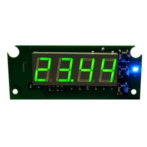 Цифровой встраиваемый термостат с выносным датчиком, -55°C.+125°C, 15А, ультра-яркий зеленый