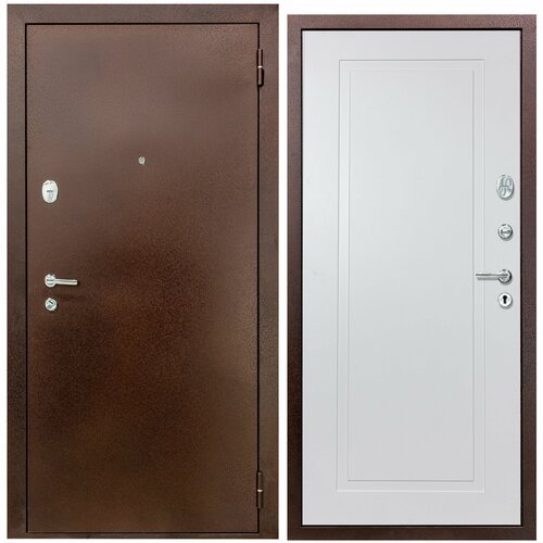 Дверь входная металлическая DIVA 510 2050х960 Правая Антик медь - Н10 Белый софт, тепло-шумоизоляция, антикоррозийная защита для квартиры и дома