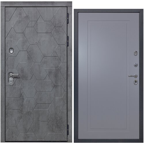 Дверь входная металлическая DIVA 51 2050x960 Правая Бетон Темный - Н10 Силк Маус, тепло-шумоизоляция, антикоррозийная защита для квартиры