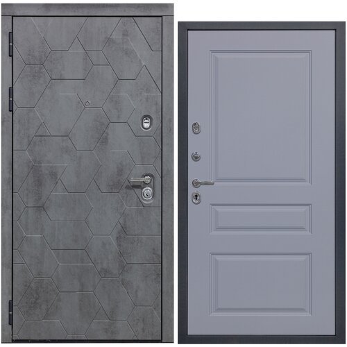 Дверь входная металлическая DIVA 51 2050x860 Левая Бетон Темный - Д13 Силк Маус, тепло-шумоизоляция, антикоррозийная защита для квартиры
