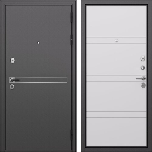 Дверь входная Mastino Гранто правая букле графит - белый софт 960х2050 мм