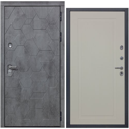 Дверь входная металлическая DIVA 51 2050x860 Правая Бетон Темный - Н10 Софт Шампань, тепло-шумоизоляция, антикоррозийная защита для квартиры