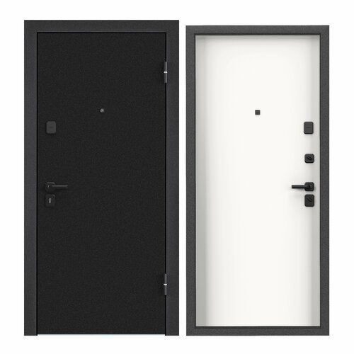 Дверь входная для квартиры Torex Terminal-C 860х2050 правый, тепло-шумоизоляция, антикоррозийная защита, замки 3-го класса защиты, темно-серый/белый