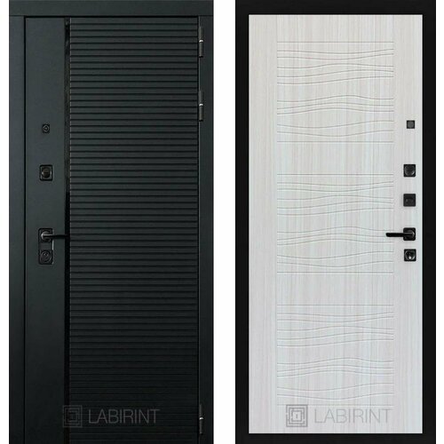 Входная дверь Labirint Piano 06 Сандал белый 960x2050, открывание правое