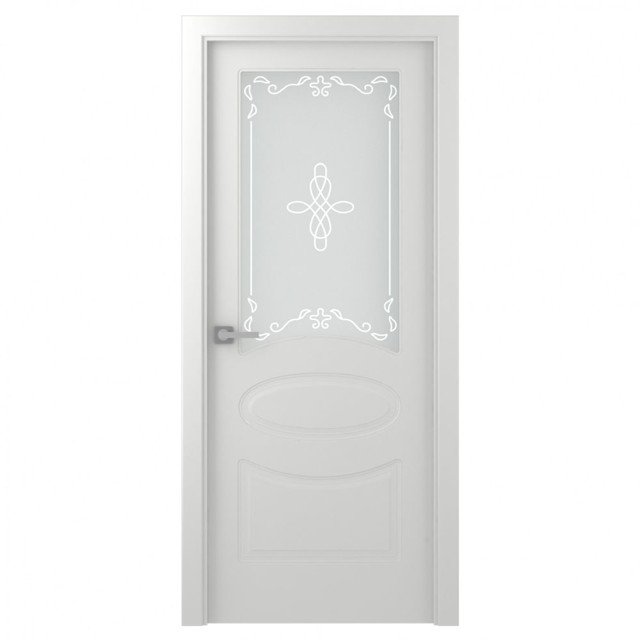 полотно дверное BELWOODDOORS Элина белое стекло 200х70см эмаль