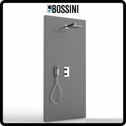 Душевая система с термостатом и тропическим душем Bossini Cosmo Thermostatic Cube 230x230 кронштейн 350, Италия