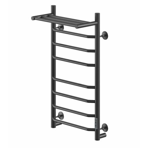 Электрический полотенцесушитель Ника Way-3 80/50 с полкой RAL9005 черный матовый U