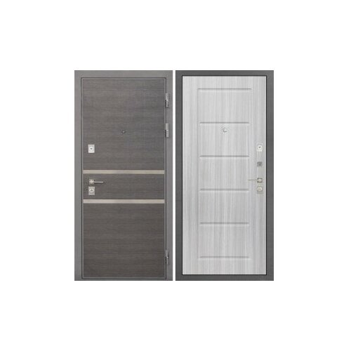 Входная металлическая дверь Интекрон Неаполь ФЛ-39 (Лен Сильвер / Сандал белый)