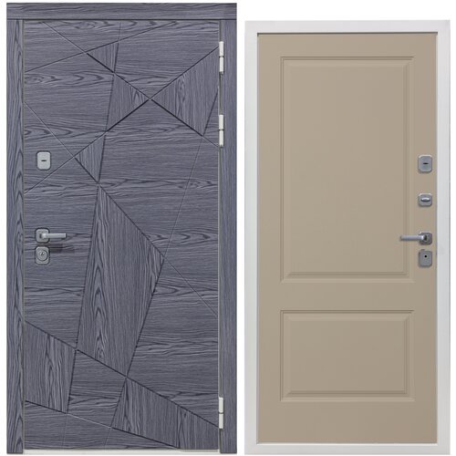 Дверь входная металлическая DIVA 97/3 2050x960 Правая Дуб Графит - Д7 Софт Шампань, тепло-шумоизоляция, антикоррозийная защита для квартиры