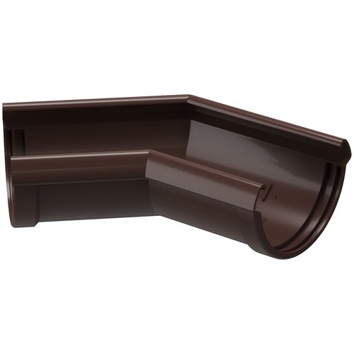 Угол желоба 135 градусов ПВХ Docke Lux (Деке Люкс) коричневый шоколад (RAL 8019) угловой элемент