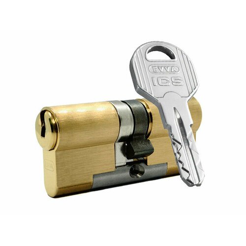 Цилиндр EVVA ICS ключ-ключ (размер 61х46 мм) - Латунь (3 ключа)
