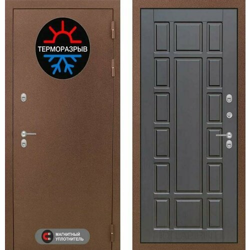 Входная дверь Labirint Термо Магнит 12 'Венге' 960x2050, открывание левое