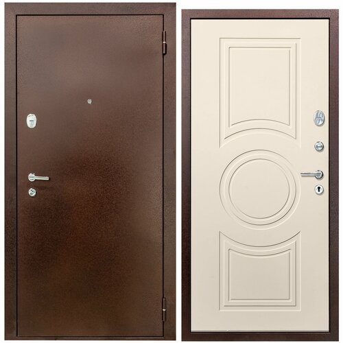 Дверь входная металлическая DIVA 510 2050х960 Правая Антик медь - Д8 Софт шампань, тепло-шумоизоляция, антикоррозийная защита для квартиры и дома