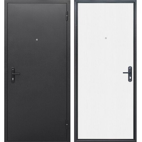 Дверь входная Прораб правая антик серебро - дуб белый 860х2050 мм