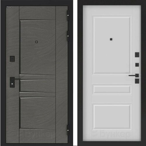 Входная металлическая дверь для квартиры BN-04 с внутренней панелью ФЛ-711, белый софт, размер по коробке 960х2050, левая