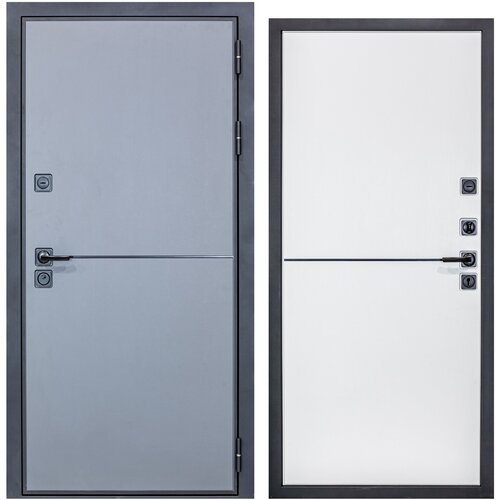 Дверь входная металлическая DIVA ДХ-52 2050x860 Правая Лофт графит - Лофт белый, тепло-шумоизоляция, антикоррозийная защита для квартиры
