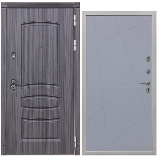 Дверь входная металлическая DIVA 42 2050x960 Правая Сандал серый - Д11 Силк Маус, тепло-шумоизоляция, антикоррозийная защита для квартиры