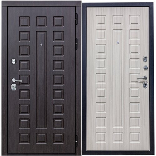 Дверь входная металлическая DIVA 30 2050х960 Правая Венге-Сандал белый, тепло-шумоизоляция, антикоррозийная защита для квартиры
