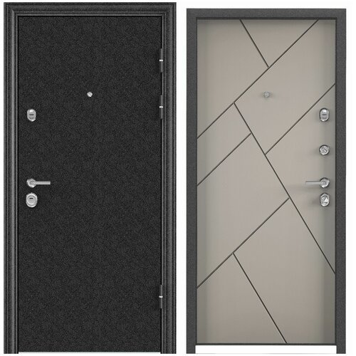 Дверь входная для квартиры Torex Ultimatum-М 950х2050, правый, тепло-шумоизоляция антикоррозийная защита, замки 4-го класса защиты, черный/коричневый