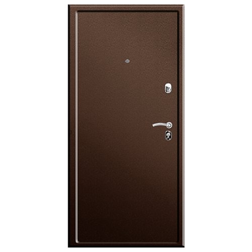 Дверь металлическая Ягуар 2 замка 86 см L медный антик/бук