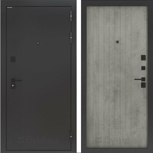 Входная стальная дверь BN-01.2 с внутренней панелью ФЛ-732, бетон серый, размер по коробке 880х2050, правая