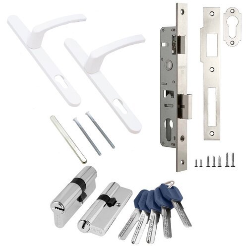 Комплект фурнитуры для калитки LD Punto 9016 белый ключ/ключ