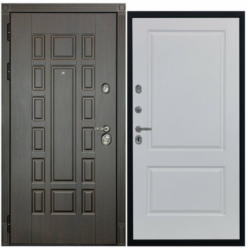 Дверь входная металлическая DIVA ДХ-53 2050х960 Левая Венге - Д7 Белый софт, тепло-шумоизоляция, антикоррозийная защита для квартиры