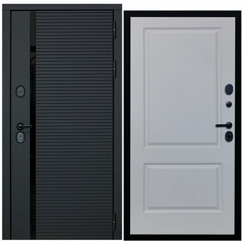 Дверь входная металлическая DIVA ДХ-45 2050х960 Правая Черный кварц - Д7 Белый софт, тепло-шумоизоляция, антикоррозийная защита для квартиры