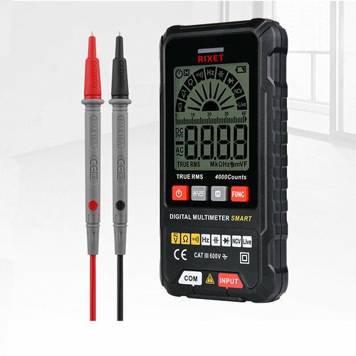 Мультиметр цифровой Rixet HT124B, измерительный инструмент с функцией прозвонки и напряжения