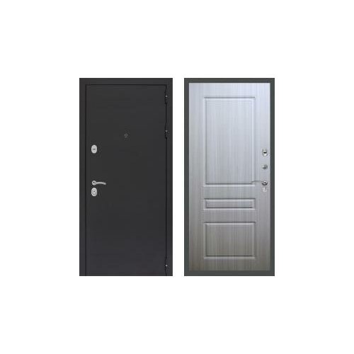 Дверь входная (стальная, металлическая) Сенатор Практик 3К Черный муар ФЛ-243 'Сандал белый'