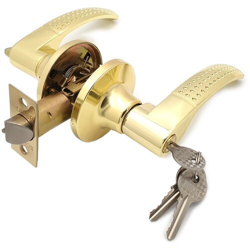 Ручка-защелка нажимная межкомнатная SOLLER R 3903 ETPB золото с ключом и фиксатором
