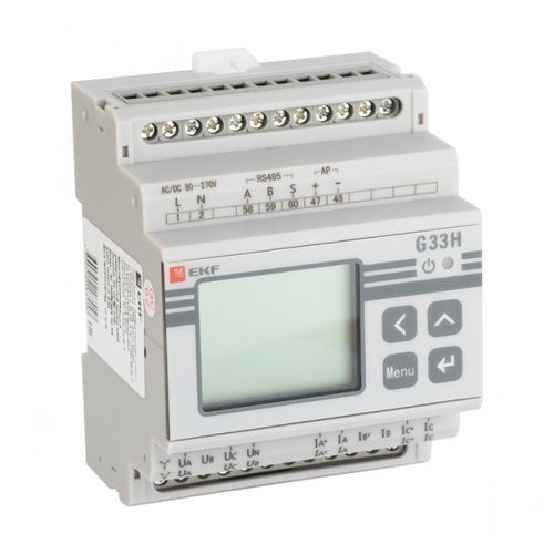 Прибор многофункциональный измерительный G33H с жидкокристалическим дисплеем на DIN-рейку PROxima EKF sm-g33h, 1шт