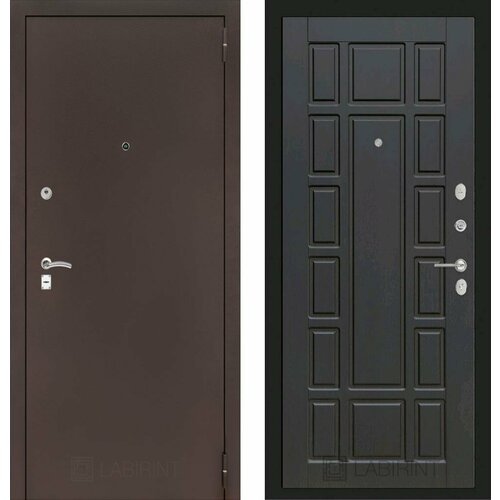 Входная дверь Labirint Classic Антик медный 12 Венге 960x2050, открывание левое
