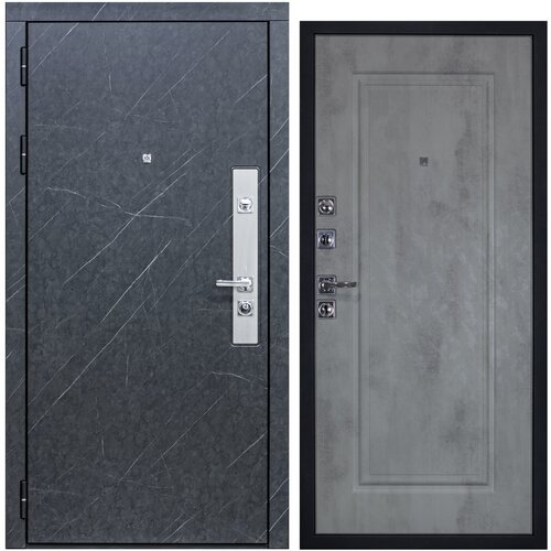 Дверь входная металлическая DIVA ДХ-26 2050x960 Левая Гранит лава оникс - Бетон светлый, тепло-шумоизоляция, антикоррозийная защита для квартиры