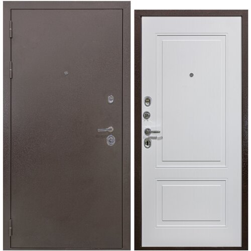 Дверь входная металлическая DIVA ДХ-23 2050x860 Левая Антик медь - Белый матовый, тепло-шумоизоляция, антикоррозийная защита для квартиры и дома