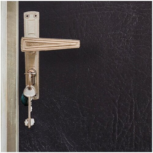 Комплект для обивки дверей, 110 x 200 см: иск.кожа, ватин 5 мм, гвозди, струна, чёрный, 'Ватин' (1 шт.)