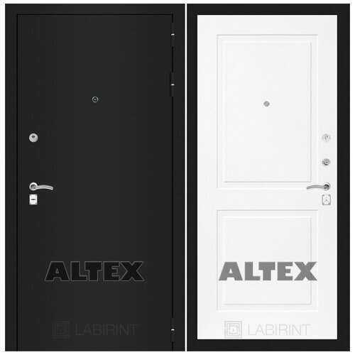 Входная дверь CLASSIC шагрень черная 11 Белый софт (дверь металлическая) 205*88