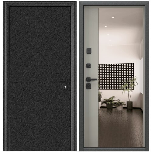 Дверь входная для квартиры Torex Super Omega PRO 950х2100, правый, тепло-шумоизоляция, антикоррозийная защита, замка 4-го класса, белый/светло-серый