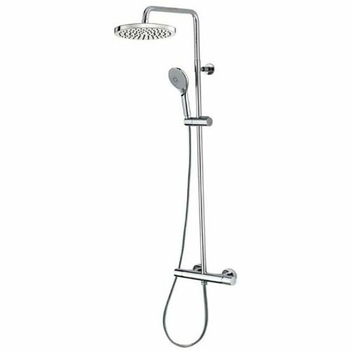 Душевая стойка Bossini Elios с однорычажным смесителем, верхний душ из АВS25 см, ручной душ с 3 режимами, цвет: хром L10173.030