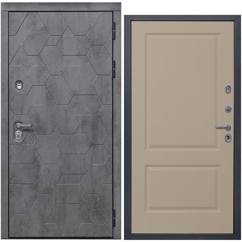 Дверь входная металлическая DIVA 51 2050x960 Правая Бетон Темный - Д7 Софт Шампань, тепло-шумоизоляция, антикоррозийная защита для квартиры