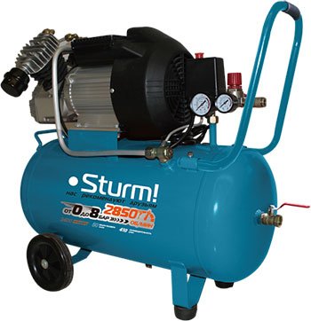 Воздушный компрессор Sturm AC93250 2400 Вт 50л 410л/мин 8бар манометр регул. давления