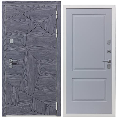 Дверь входная металлическая DIVA 97/3 2050x960 Правая Дуб Графит - Д7 Силк Маус, тепло-шумоизоляция, антикоррозийная защита для квартиры