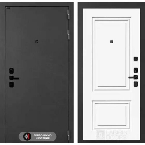 Входная дверь ACUSTIC с внутренней панелью 26 RAL 9003, эмаль 16 мм, размер по коробке 960х2050, правая