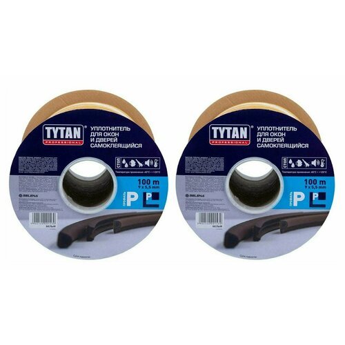Комплект из 2 штук уплотнители Tytan Professional P 100m*9mm*5,5mm белый